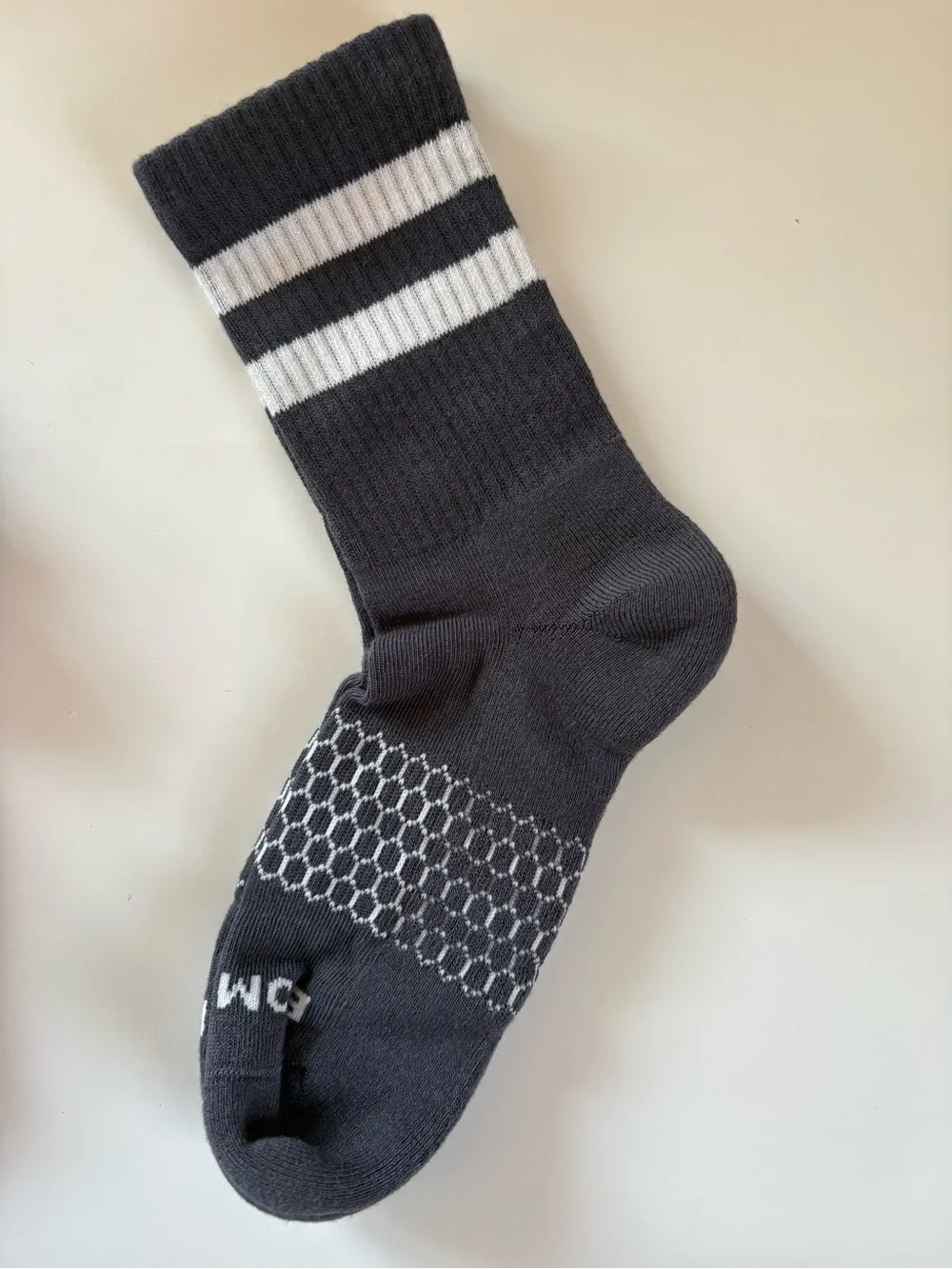 Bombas 12 pack Gray Crew Athletic Socks with White Stripe Accents